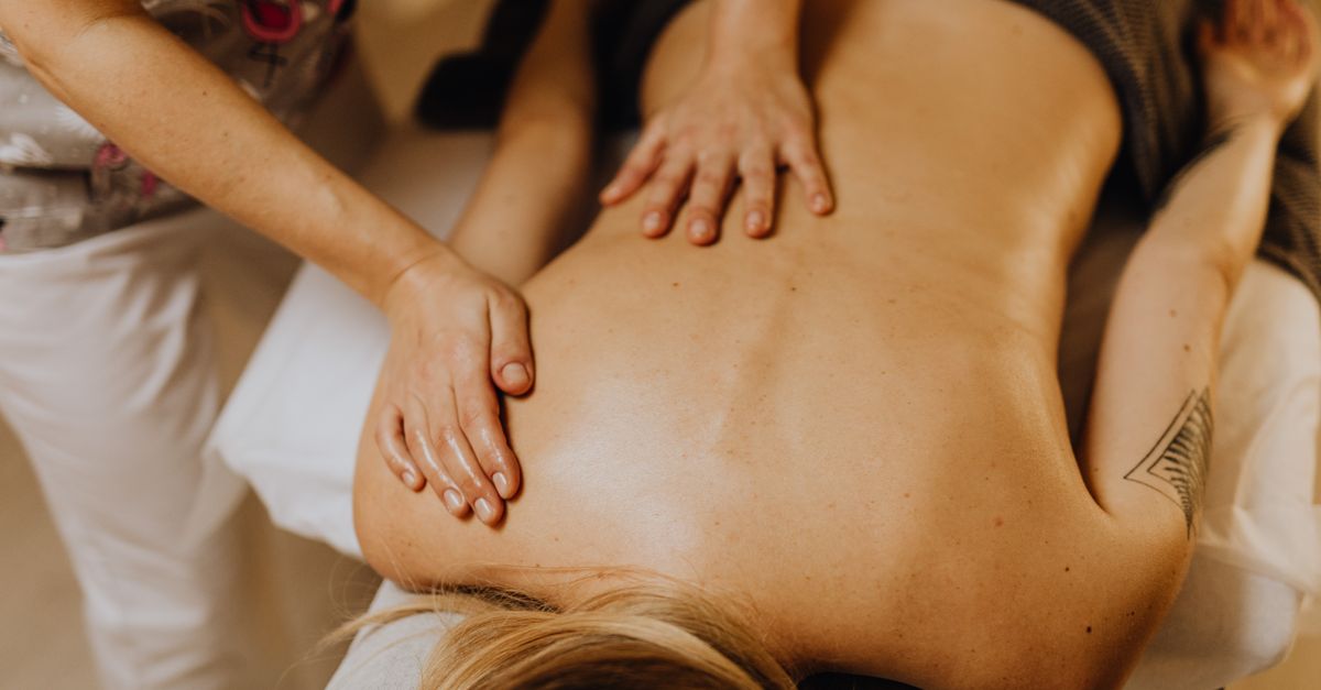 A soothing massage therapy session providing relaxation and stress relief.